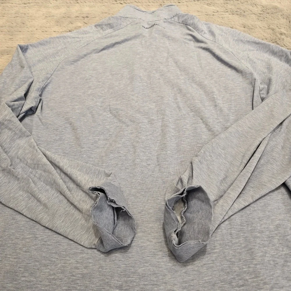 Travis Mathew Mens Large Blue Heathered Quarter‎ Zip Pullover Golf Sweater L